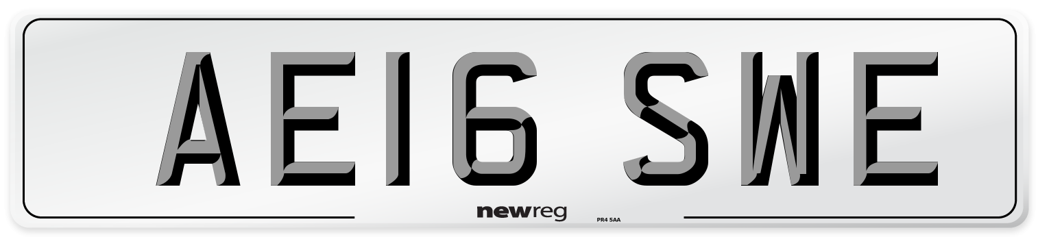 AE16 SWE Number Plate from New Reg